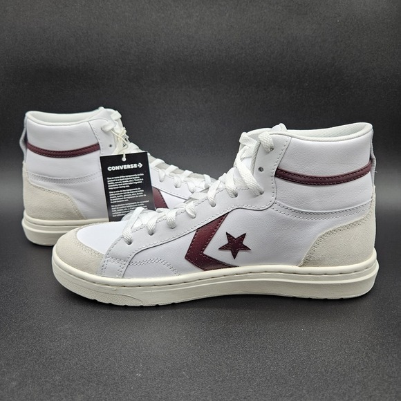 Converse Mens 10 Women 11.5 Pro Blaze Classic Mid Top White Violet Shoes Sneaker - Picture 4 of 7